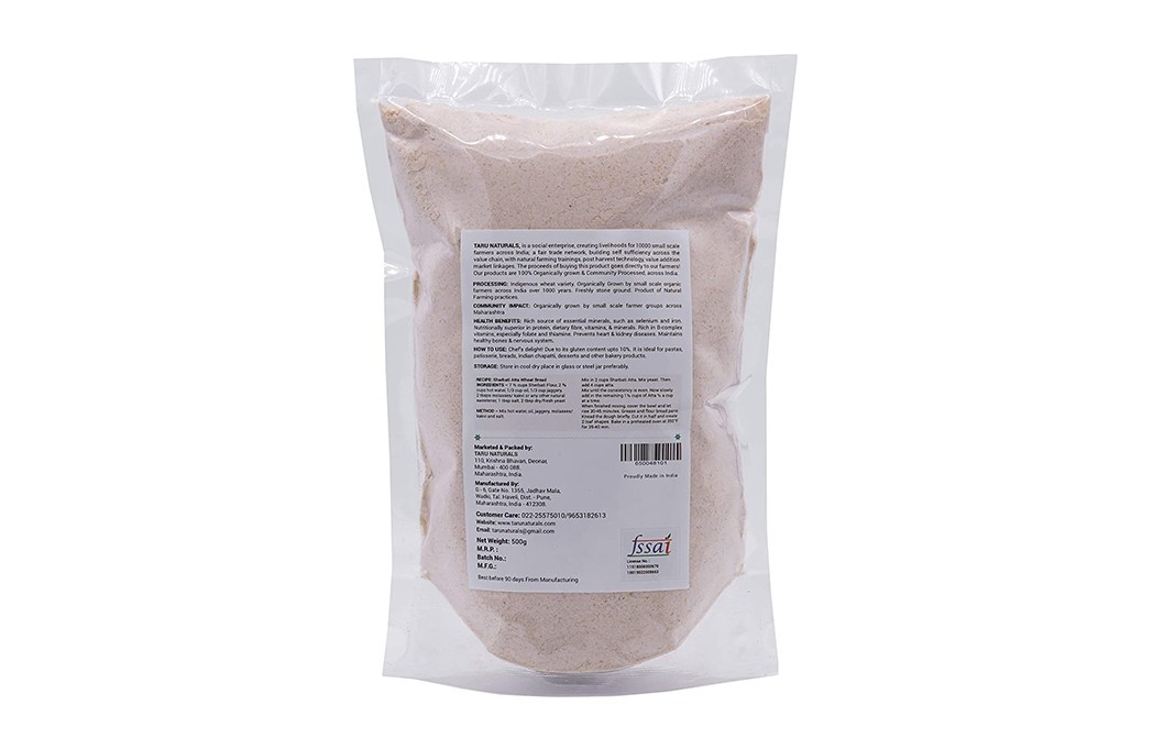 Taru Stone Ground Desi Sharbati Flour    Pack  500 grams